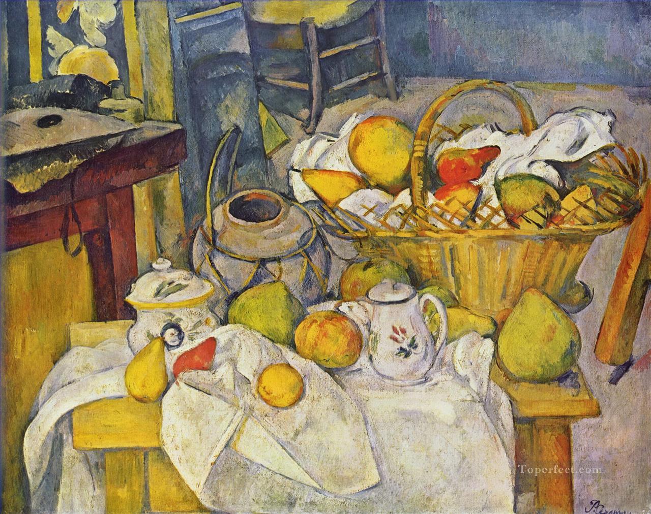 Still life with basket Paul Cezanne Oil Paintings